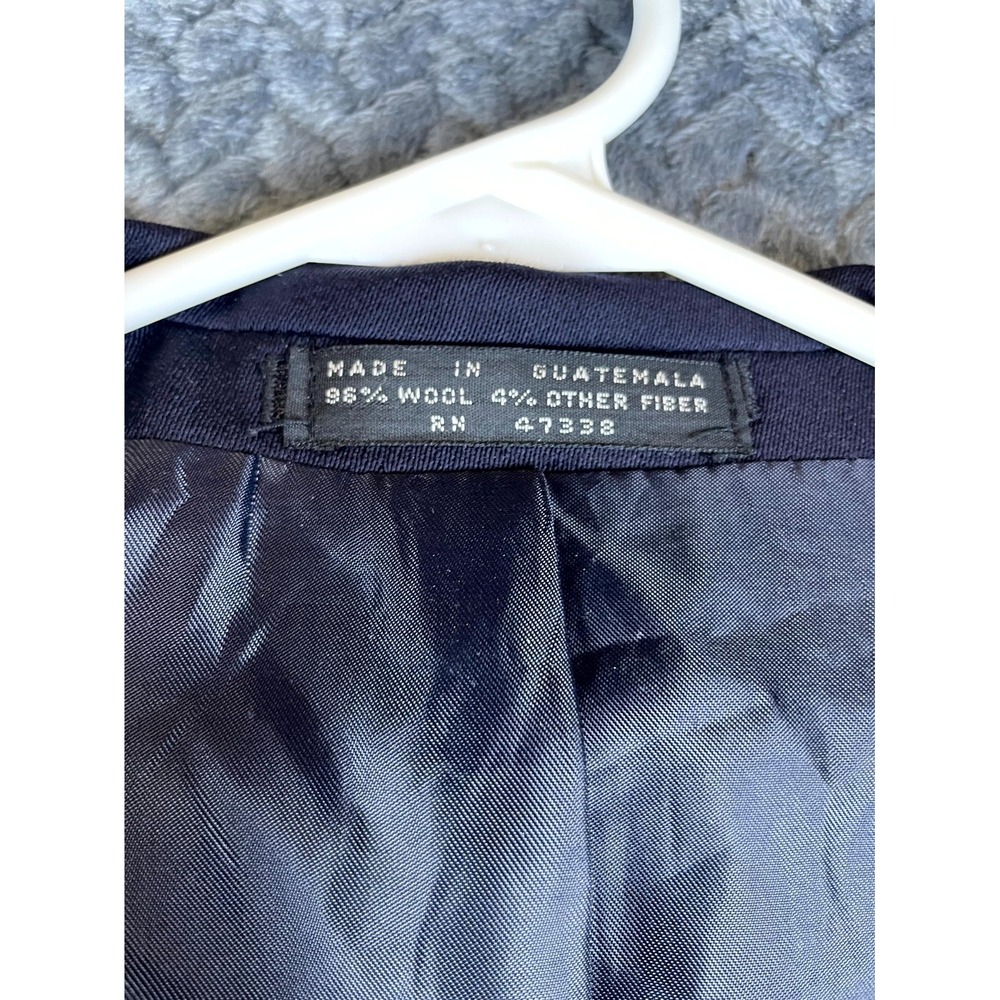 Albert Nipon Blazer Jacket Men 42 Navy Blue Single Breasted Formal Business Wear - Picture 4 of 8